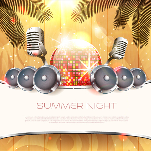 Vector flyer summer night party design material 10 Vector flyer summer night party design material 10