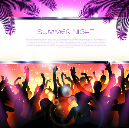 Vector flyer summer night party design material 11 Vector flyer summer night party design material 11