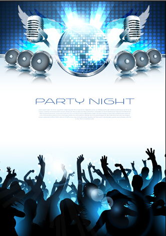 Vector flyer summer night party design material 12 Vector flyer summer night party design material 12