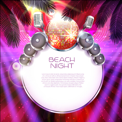 Vector flyer summer night party design material 13 Vector flyer summer night party design material 13
