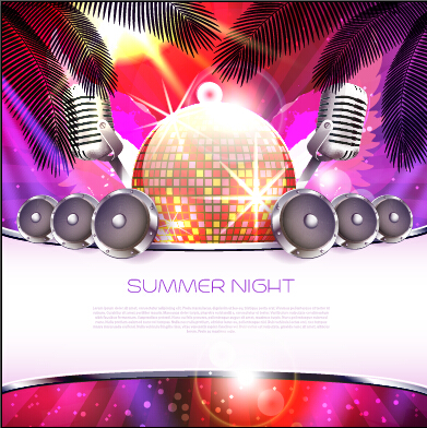Vector flyer summer night party design material 15 Vector flyer summer night party design material 15