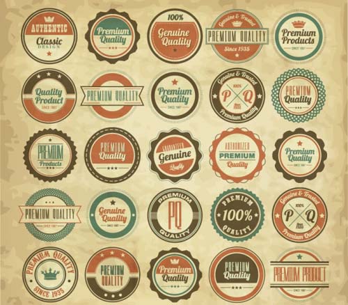 vintage quality label badges 