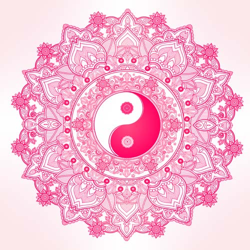 Yin Yang Patterns Mandala 