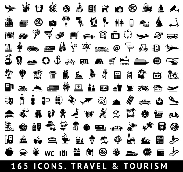 travel tourism icons 