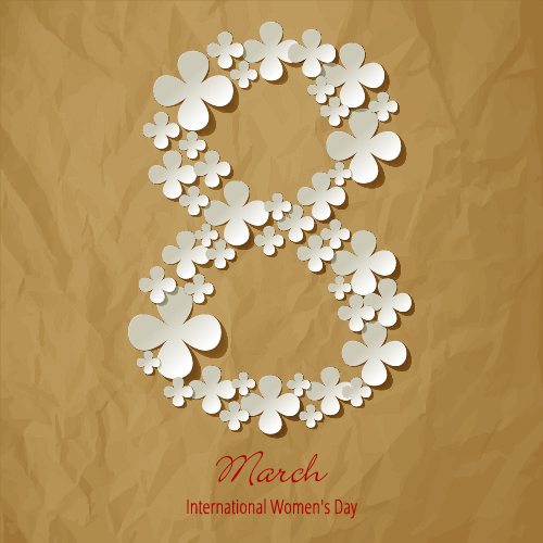 8 March Womens Day background with lilac flowers vector 03