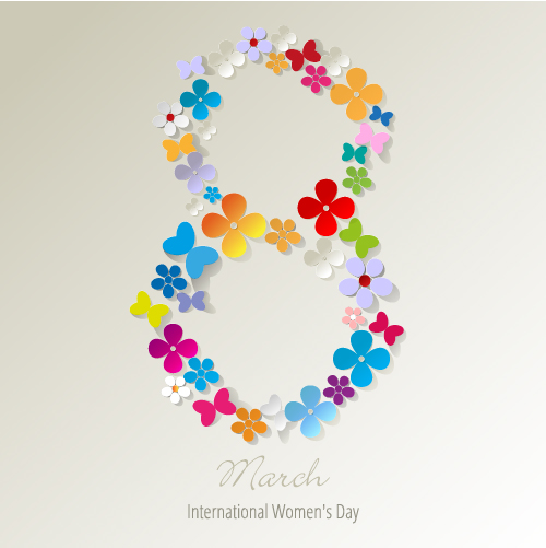 8 March Womens Day background with lilac flowers vector 04 8 March Womens Day background with lilac flowers vector 04
