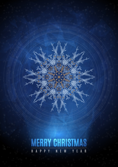 snowflake pattern christmas blue background 