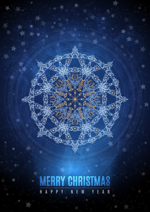 Christmas blue background with snowflake pattern vector 07 Christmas blue background with snowflake pattern vector 07