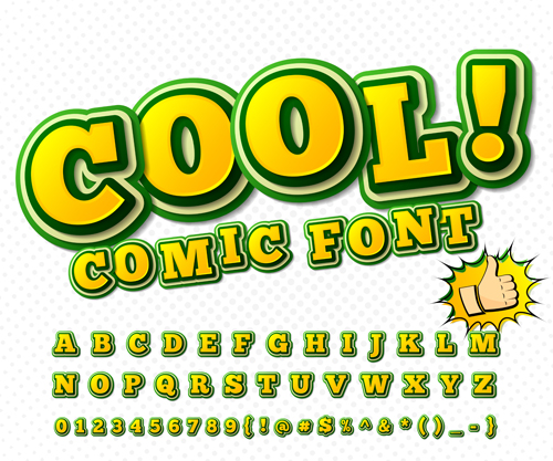 Comic styles fonts design set 04 Comic styles fonts design set 04