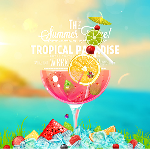 Enjoy tropical summer holidays backgrounds vector 03 Enjoy tropical summer holidays backgrounds vector 03