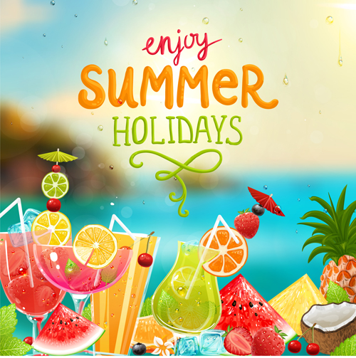 Enjoy tropical summer holidays backgrounds vector 04 Enjoy tropical summer holidays backgrounds vector 04