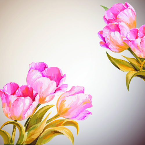 watercolor hand-draw hand drawn flowers flower background flower 