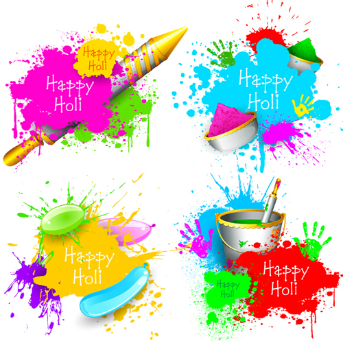 Holi creative background art vector 03 Holi creative background art vector 03