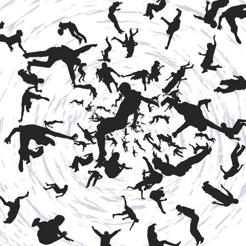 Jumping people silhouettes vector Jumping people silhouettes vector