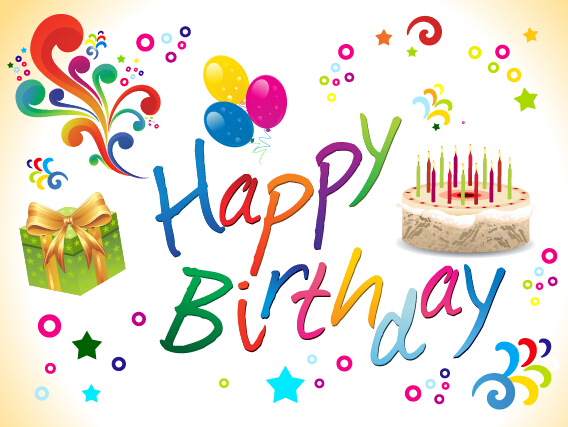 Multicolor happy birthday art background vector 03 Multicolor happy birthday art background vector 03
