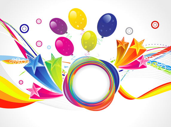 Multicolor happy birthday art background vector 06 Multicolor happy birthday art background vector 06