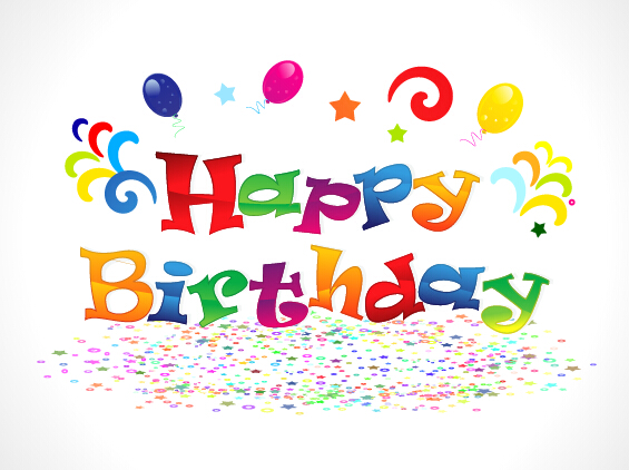 Multicolor happy birthday art background vector 07