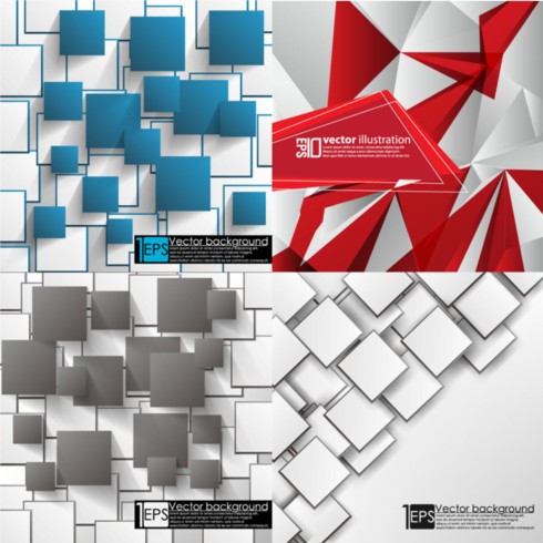 3D fashion art background vector set 3D fashion art background vector set