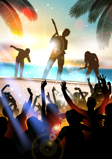 Vector flyer summer night party design material 01 Vector flyer summer night party design material 01