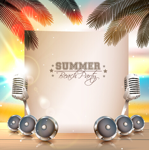 Vector flyer summer night party design material 04 Vector flyer summer night party design material 04
