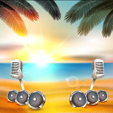 Vector flyer summer night party design material 06 Vector flyer summer night party design material 06