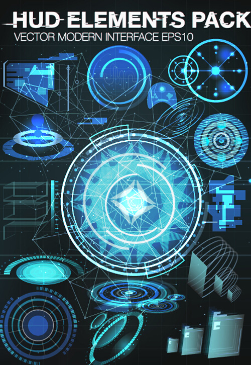 Vector modern Infographics HUD elements vector 05 Vector modern Infographics HUD elements vector 05