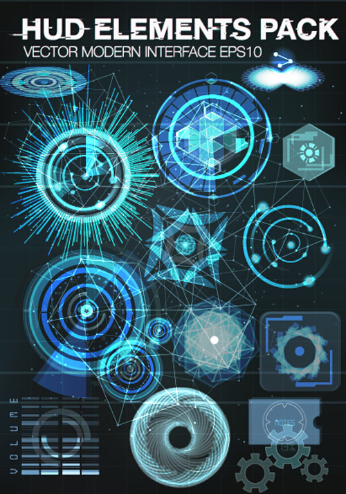 Vector modern Infographics HUD elements vector 06 Vector modern Infographics HUD elements vector 06