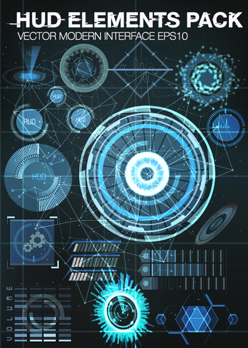 Vector modern Infographics HUD elements vector 07 Vector modern Infographics HUD elements vector 07