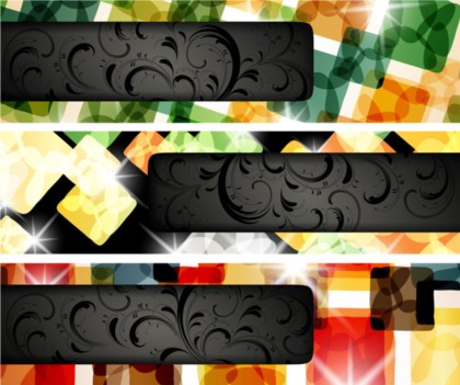 Floral with abstract elements banners vector Floral with abstract elements banners vector
