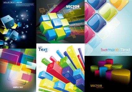 Colorful threedimensional art background vector Colorful threedimensional art background vector