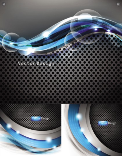 technology with metal background set vector technology with metal background set vector