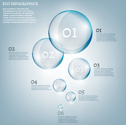 transparent bubble with Eco infographics vector transparent bubble with Eco infographics vector