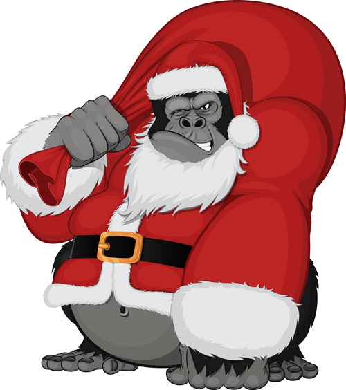 2016 christmas with funny monkey vector 01 2016 christmas with funny monkey vector 01