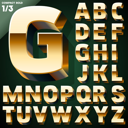 Download 3D gold alphabet vector graphic - WeLoveSoLo