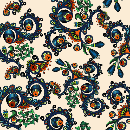 Beautiful ethnic style seamless patterns vector set 01 Beautiful ethnic style seamless patterns vector set 01