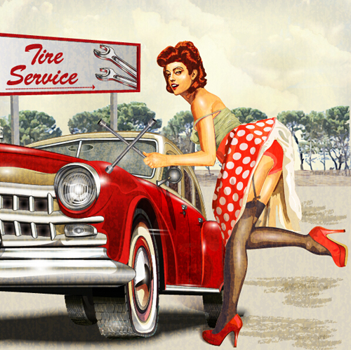 Car vintage poster design material vector 03 Car vintage poster design material vector 03