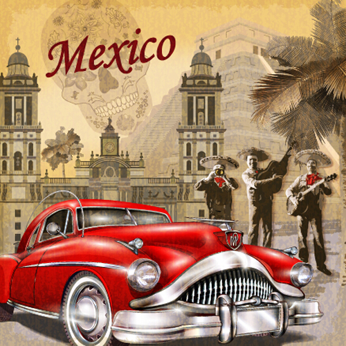 Car vintage poster design material vector 06 Car vintage poster design material vector 06