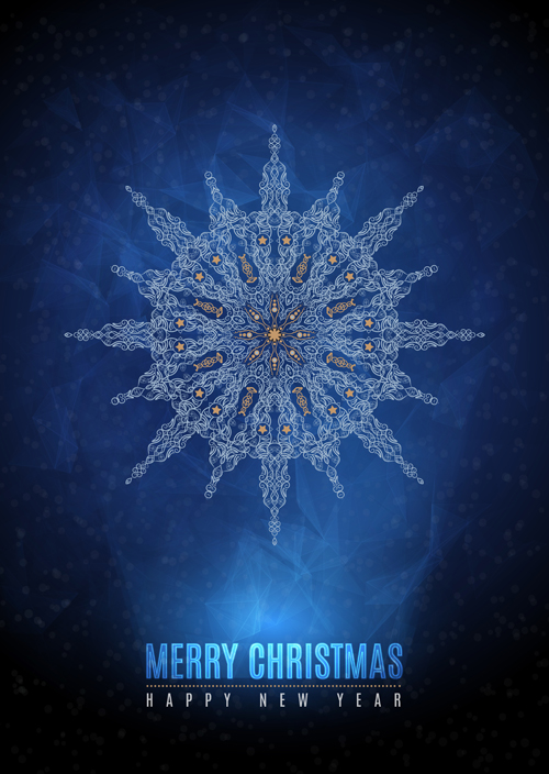 Christmas blue background with snowflake pattern vector 01 Christmas blue background with snowflake pattern vector 01