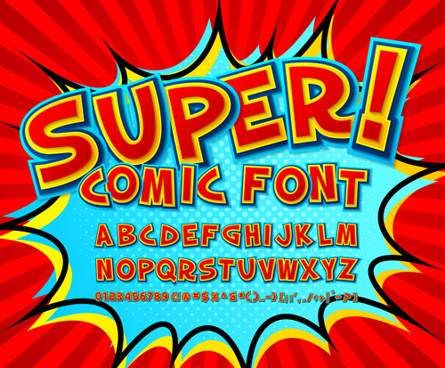 Comic styles fonts design set 01 Comic styles fonts design set 01