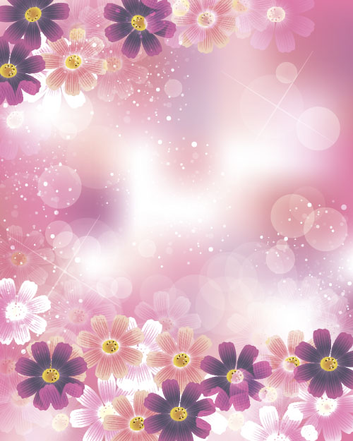 Cute flower with halation background vector 02 Cute flower with halation background vector 02
