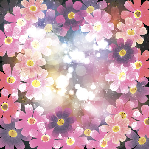 Cute flower with halation background vector 04 Cute flower with halation background vector 04