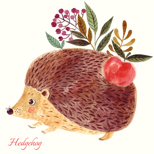 Cute hedgehog hand drawn vector 02 Cute hedgehog hand drawn vector 02