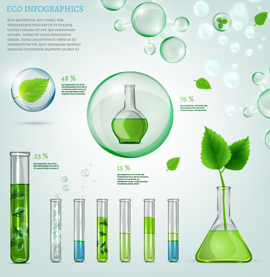 Eco Infographics and leaves bubble vector 11 Eco Infographics and leaves bubble vector 11