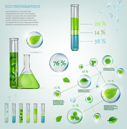 Eco Infographics and leaves bubble vector 12 Eco Infographics and leaves bubble vector 12