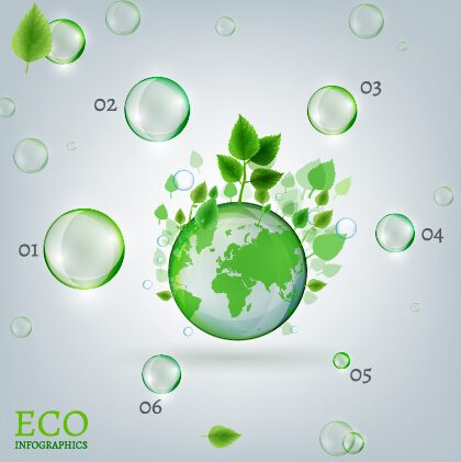 Eco Infographics and leaves bubble vector 13 Eco Infographics and leaves bubble vector 13