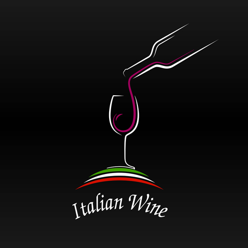 Elegant wine logo vector material
