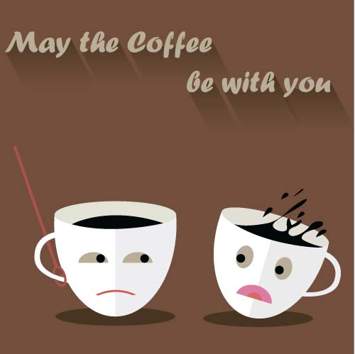 Funny coffee template design vector 01 Funny coffee template design vector 01