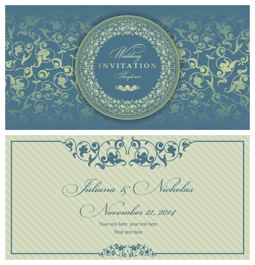 Elegant Invitations vintage style design vector 05 Elegant Invitations vintage style design vector 05