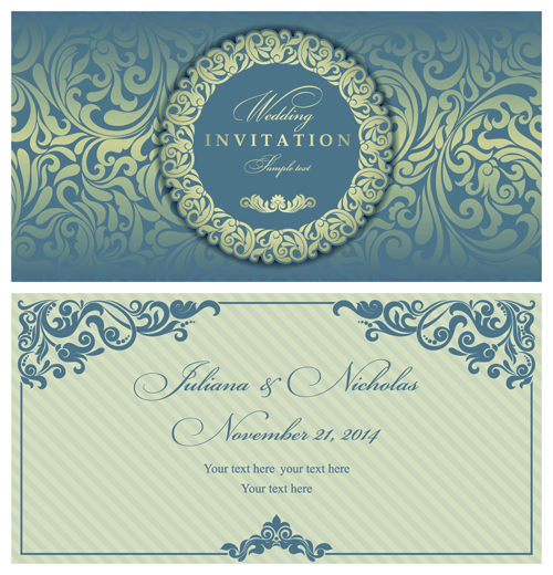 Elegant Invitations vintage style design vector 06 Elegant Invitations vintage style design vector 06