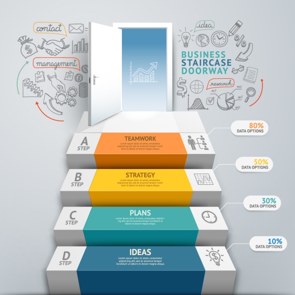 Ladder with infographic business vector Ladder with infographic business vector